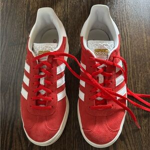 Red Adidas Gazelle Platform Sneakers